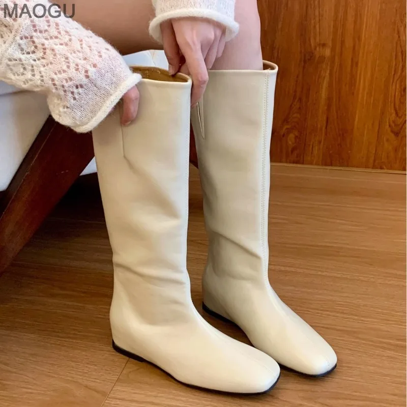 

Inner Height Increasing Vintage Mid-Calf Modern Boots Women's 2025 Autumn New Beige Fashion Boots for Women Elegant Botas Mujer
