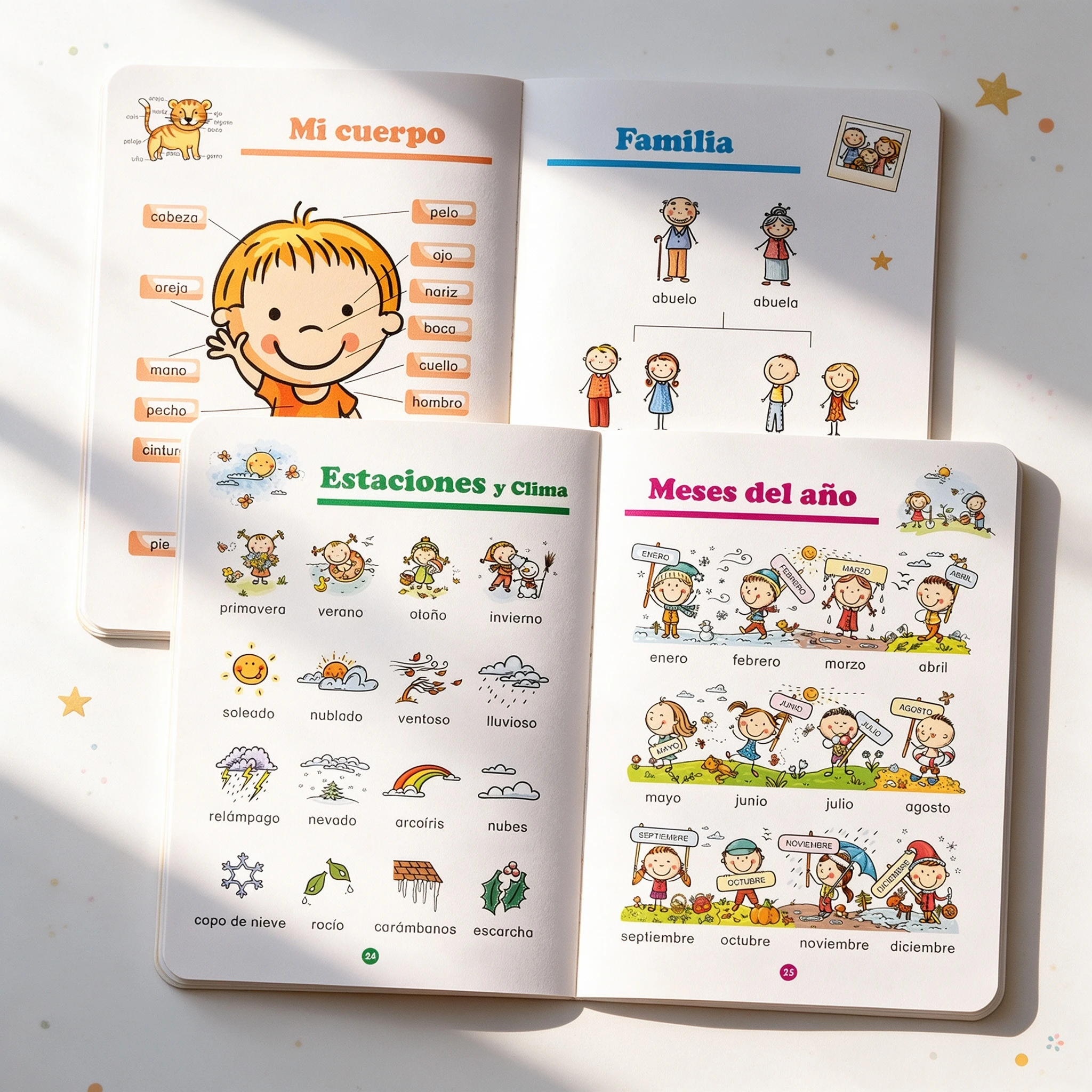 32-Page Spanish Cognitive Learning Book—Rich Illustrations to Boost Memory and Promote Brain Development. A Great Gift.
