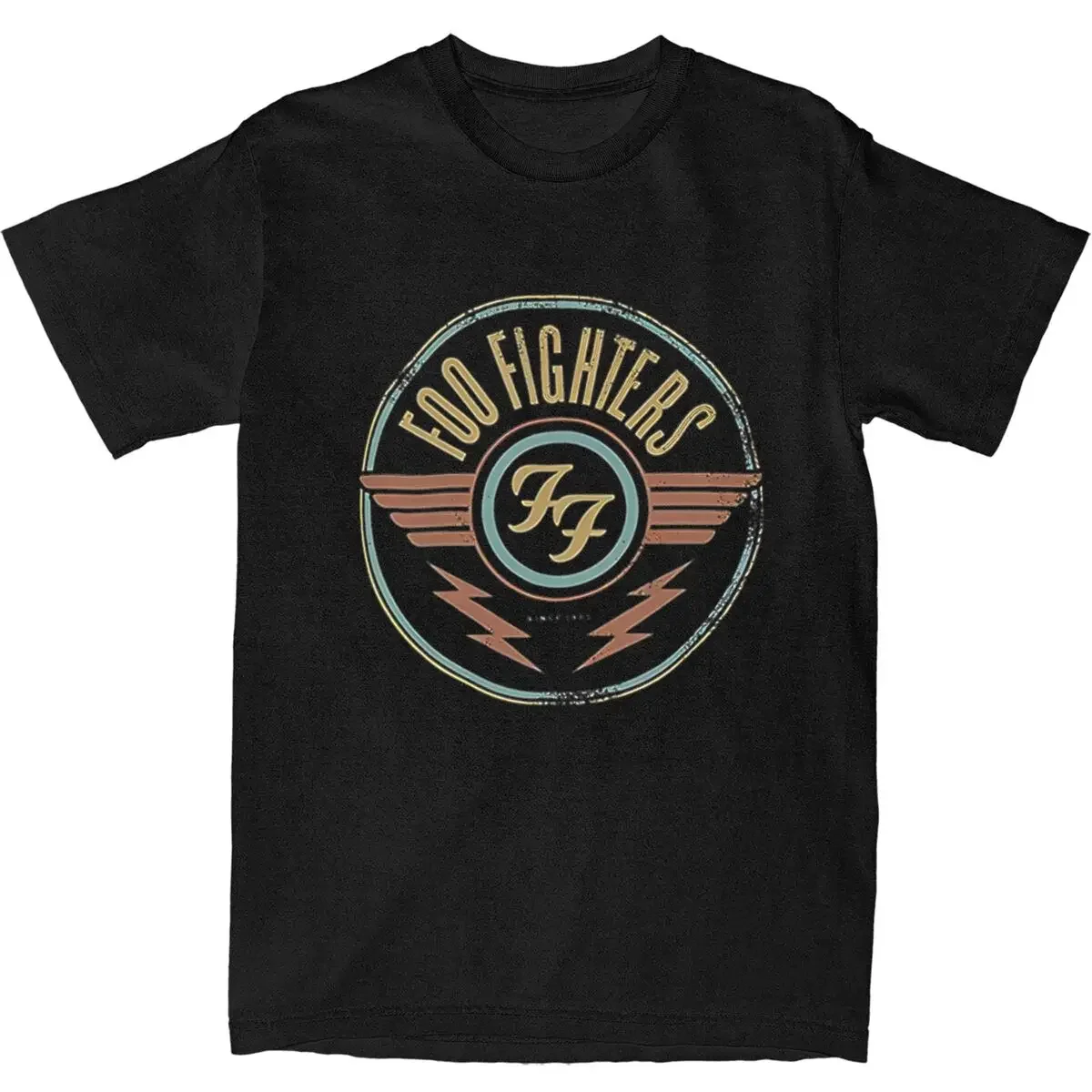 Men F-Foos F-Fighters Music Concert T Shirts Cotton Clothes Beach Funny Short-Sleeve T Shirt O Neck Leisure Custom DIY Tee Shirt