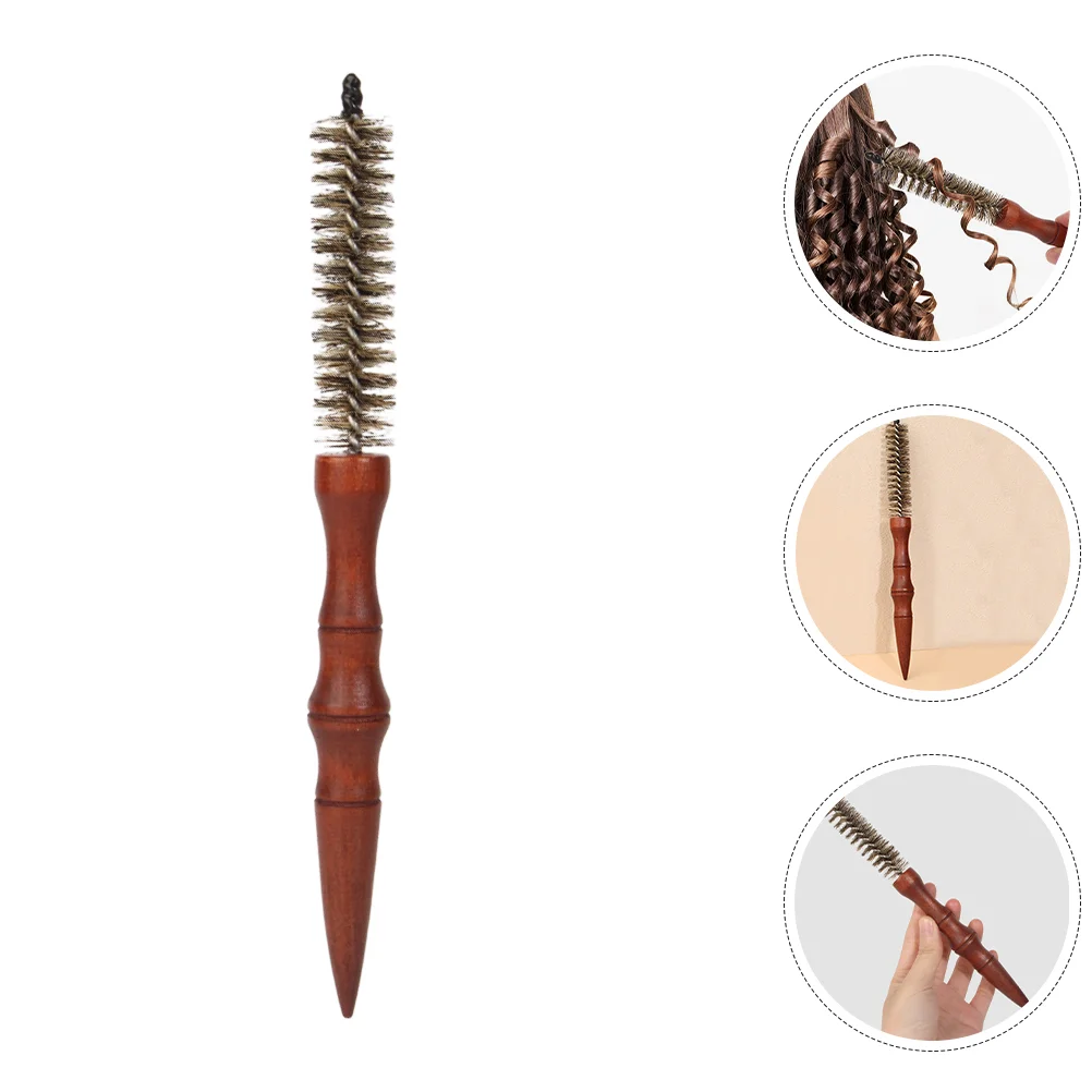 

Hairstylist Comb Curlers Brush Men Curly Grooming Roller Negative Ions Brushes for Women Round Wood Rolling Bridegroom