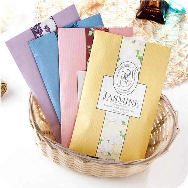 11.2x18cm Aroma Bags Lily 6Pcs Air Freshener Cupboard Hanging Incense Jasmine Lavender Natural Smell Rose Sachet