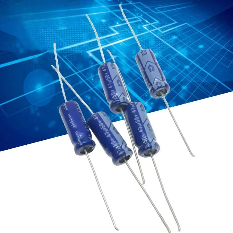 10PCS VX series imported axial polarized filter electrolytic capacitor 50v 47uf 6X16mm
