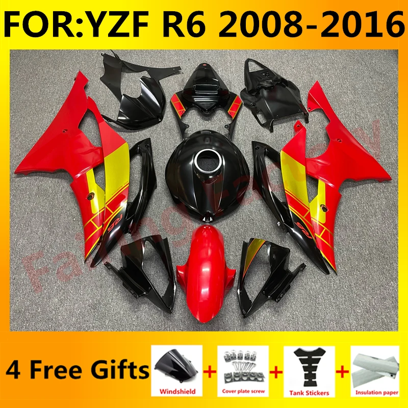 

Motorcycle full Fairing Kit fit For YZF R6 YFZ-R6 2008 2009 2010 2011 2012 2013 2014 2015 2016 Bodywork Fairings red black