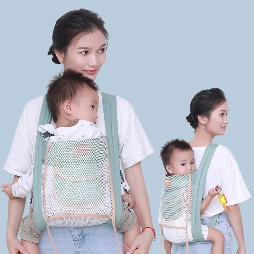 Mesh Baby Wrap Carrier Newborn Front Holding Infant Kangaroo Bag Infant Backpacks Dual-Shoulder Multi-Functional