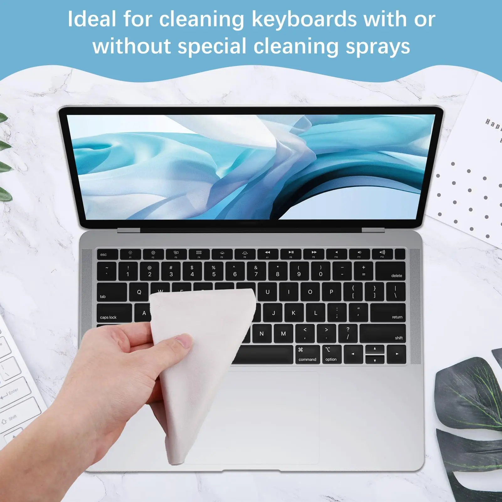 قطعة قماش لتنظيف الشاشة متوافقة مع ماك بوك برو 13 بوصة و14 بوصة وماك بوك اير 13 بوصة تحمي الأوساخ والخدوش للكمبيوتر المحمول K