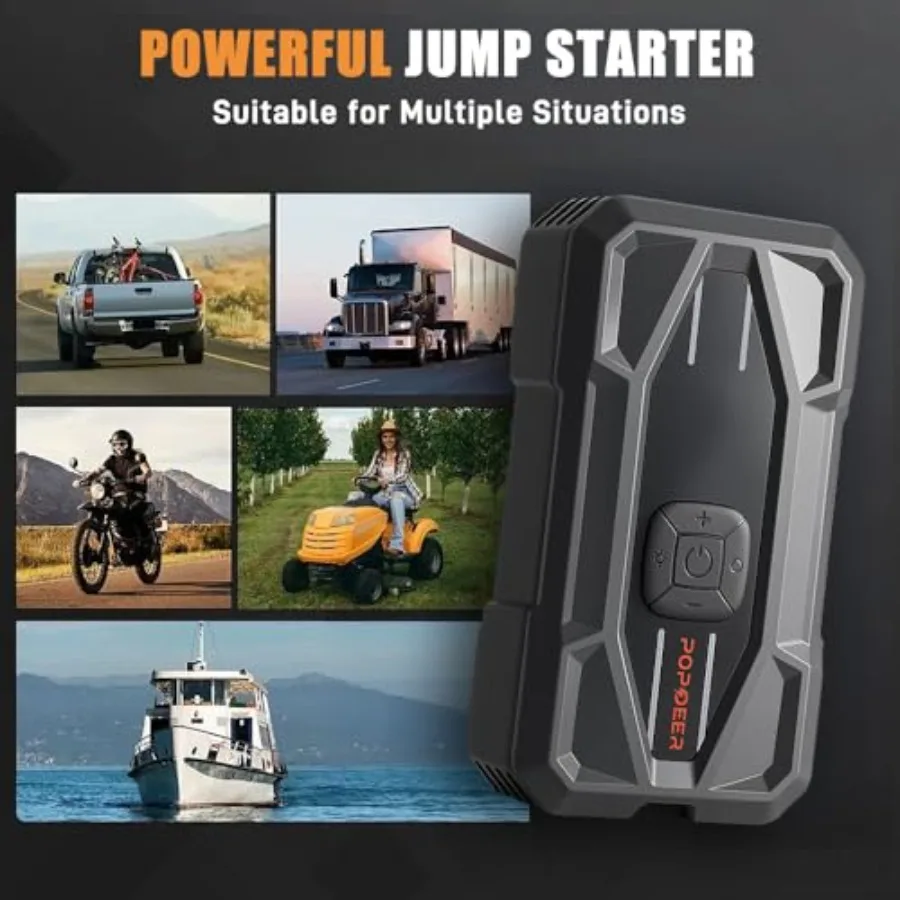 كاتب الانتقال المحمول مع ضاغط الهواء 5000A 150PSI 30W لجميع الغاز ومحركات الديزل 10L شاحن بطارية 12 فولت مع ضوء LED