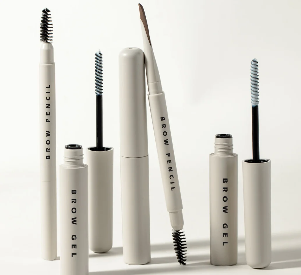 Eyebrow Pencil and Gel Kit Private Label Wholesale Eyebrow Makeup 2in1 Long Lasting Styling 3d Eye Brow Pencil Glue Pen 50pcs