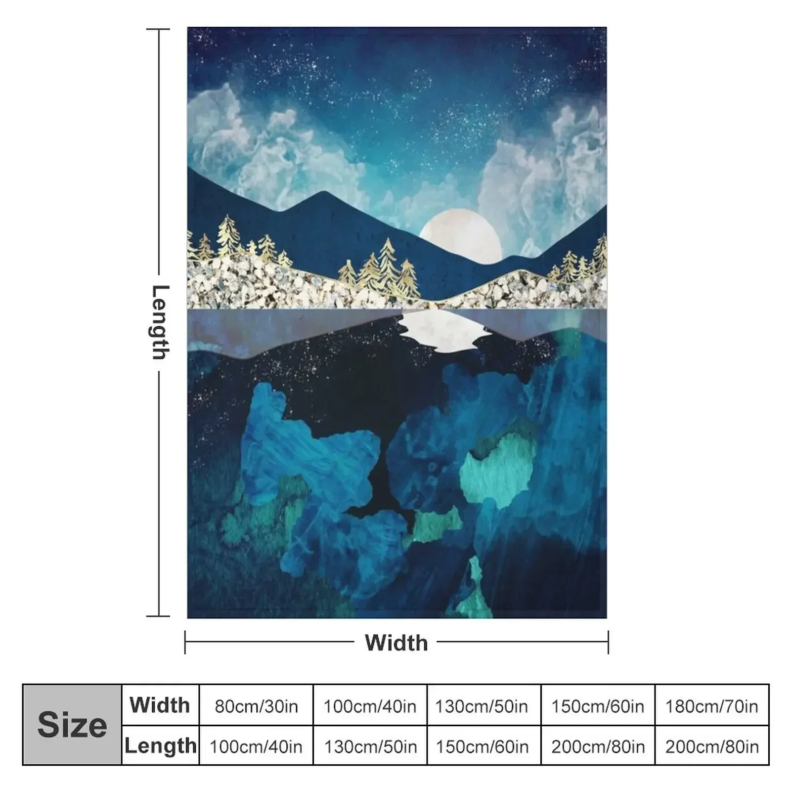 Midnight Water Throw Blanket couch cozy soft plush fuzzy picnic outdoor blanket