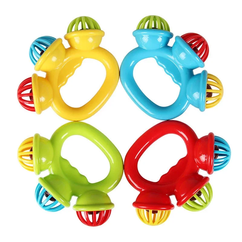 1-4 Stuks Baby Hand Rammelaar Bal Speelgoed Pasgeboren Grijpen Hand Bel Zintuiglijke Speelgoed Kinderen Veiligheid Materialen Speelgoed voor 0-24 Maanden Baby Kinderen