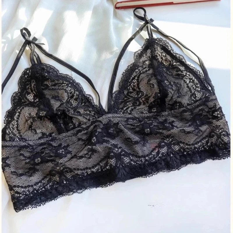 Kawaii Airism Französisches BH-Set – ultradünnes, unsichtbares Bralette-Höschen, süßer Komfort, kabellose Party-Dessous, Pure Desire BANERDANNI