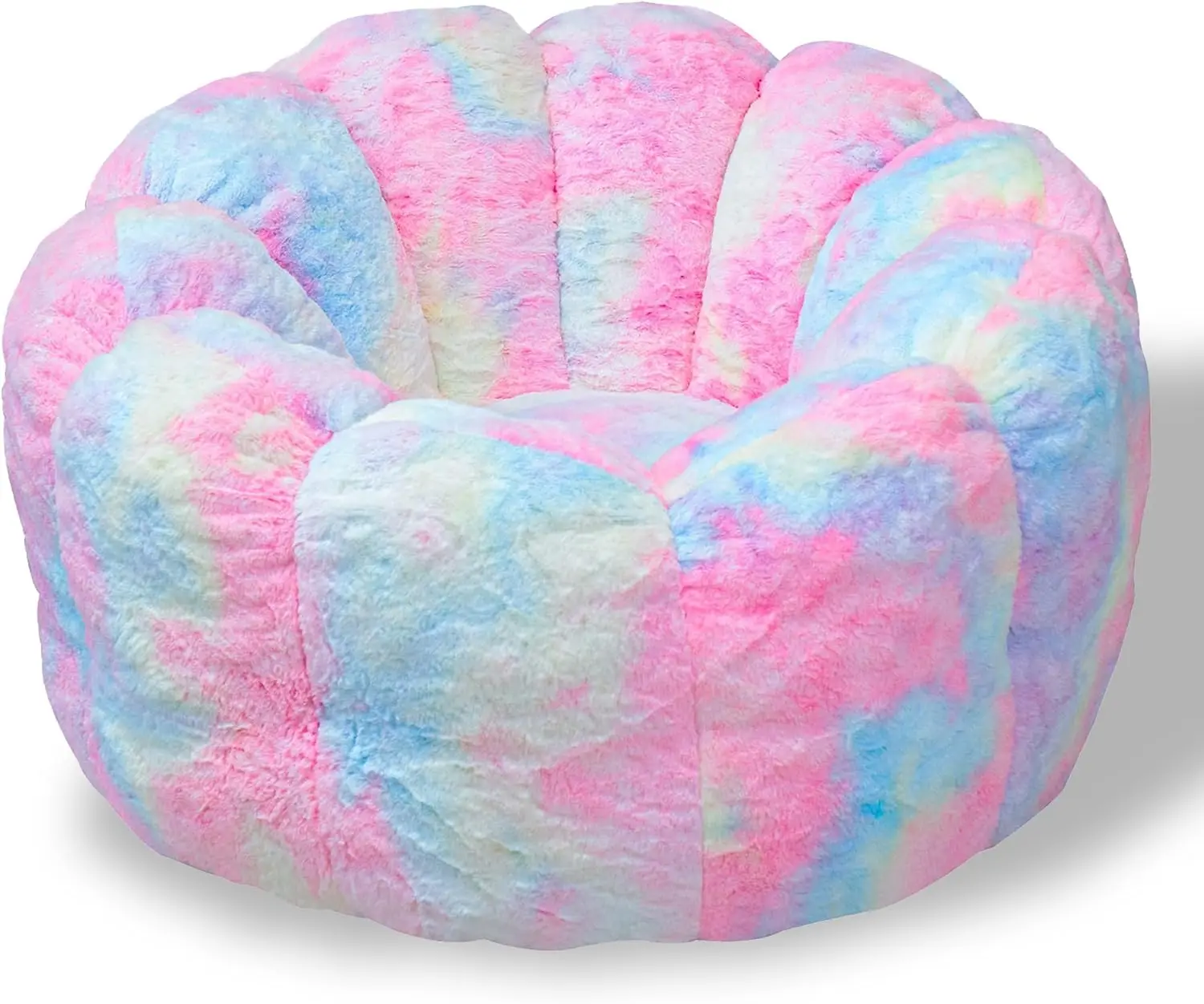 Faux Fur Bean Bag Chairs for Adults with High Back Support Petal Armrest Bean Bag Sofa Chair with Structure Cozy Chair for Bedro