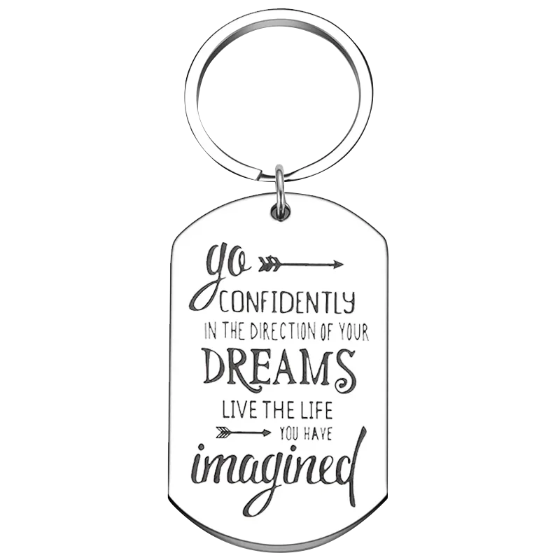 New Graduation Inspirational Gifts Keychain Pendant Daughter/son/brother/sister Key Chains Go Confidently In The Direction