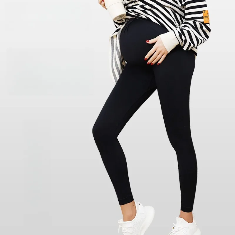 

Pregnant Yoga Pants Slim Fit High Waist Seamless Pregnant Women's Leggings Women's Tight Black Sports Pregnant Women's Pants