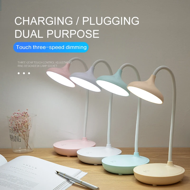 

3 Modes Dimmable Touch LED Table Lamp Home Bed Side Night Light USB Charging Office Table Light Eye-protect Study Lamp