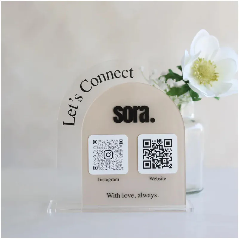 Custom Acrylic Google Review QR Code Payment Sign Personalized Logo Multi QR Code Social Media For Business Advertising