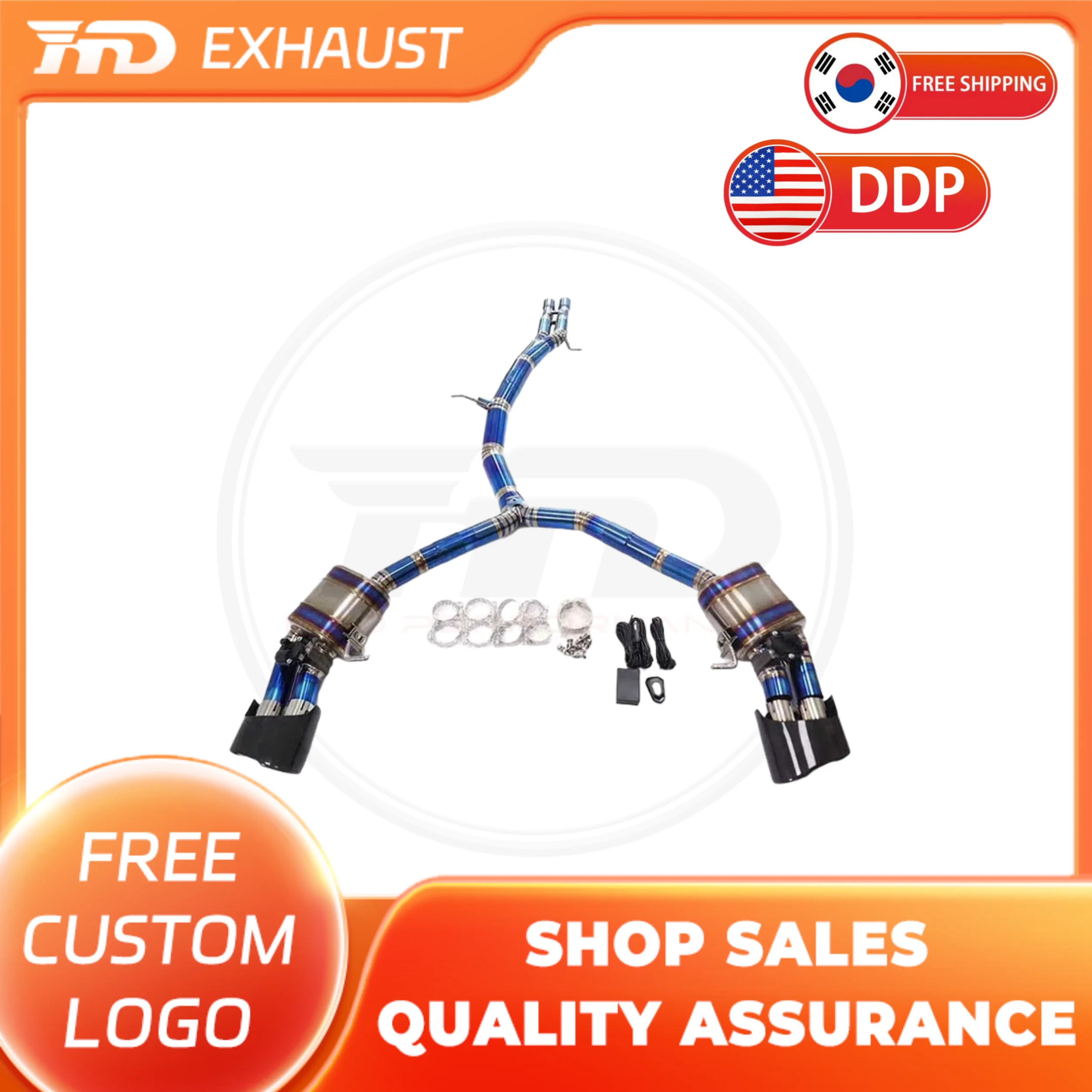 

HMD Titanium Alloy Exhaust System Performance Valve Catback Exhaust for Audi RS4 RS5 B9 2.9T 2017+ With Muffler Racing Pipe