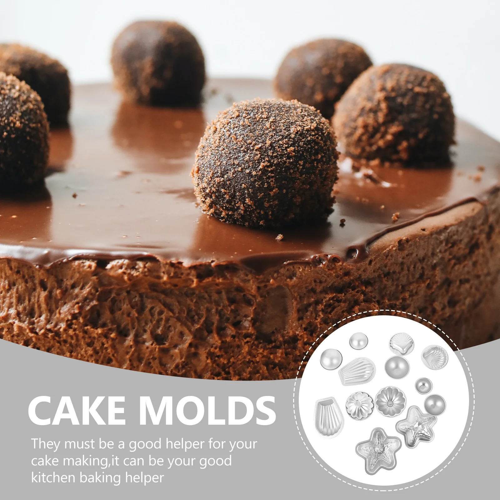 

1Set Aluminum Alloy Baking Mold Sturdy Cake Pan Convenient Easy Demould Nonstick for Home Cake Baking Egg Tart Molds