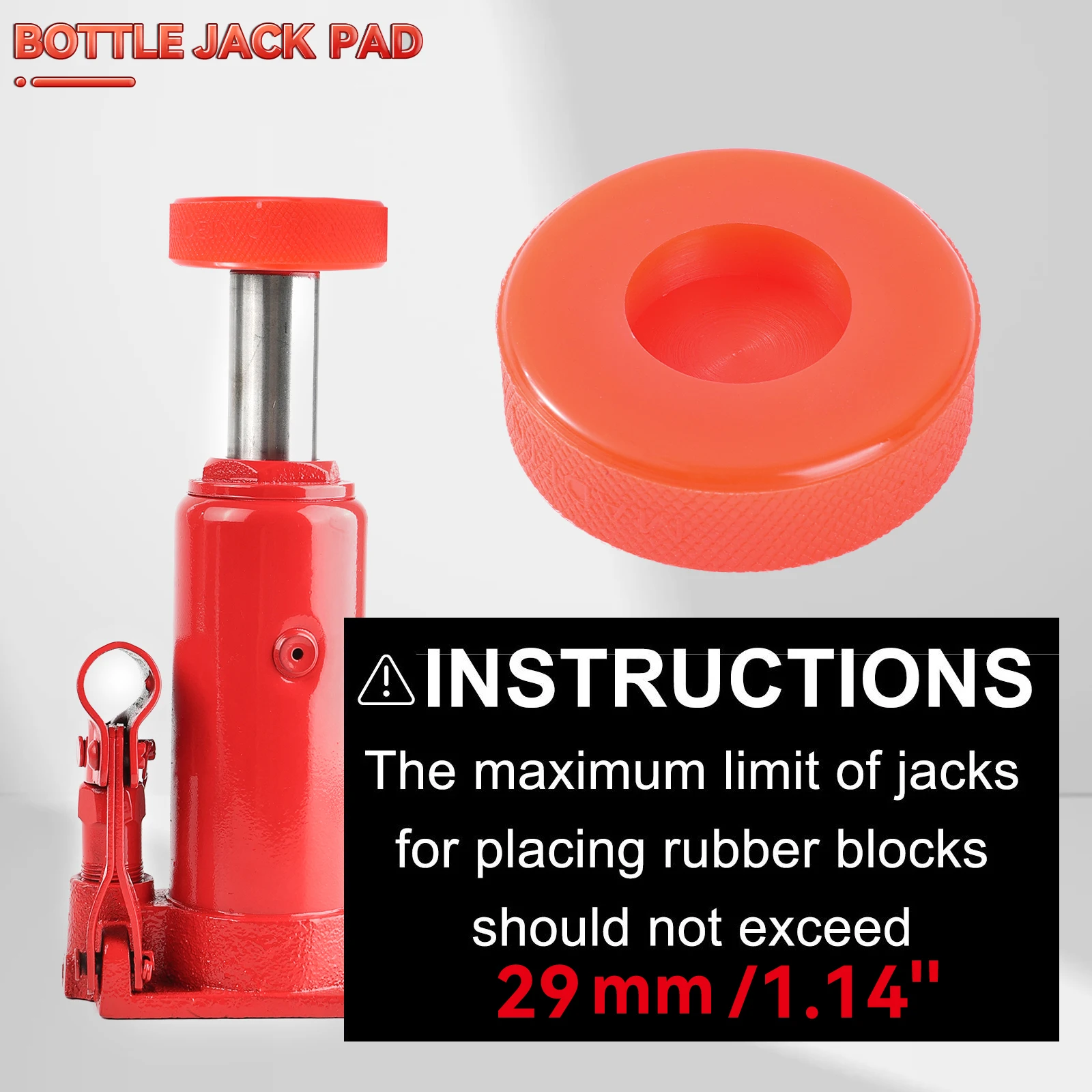 Bottle Jack Pad Support Point Adapter Jacking Removal Repair Tool For 5-8 Ton Bottle Jack Auto Accessories 60x20mm Polyethylene