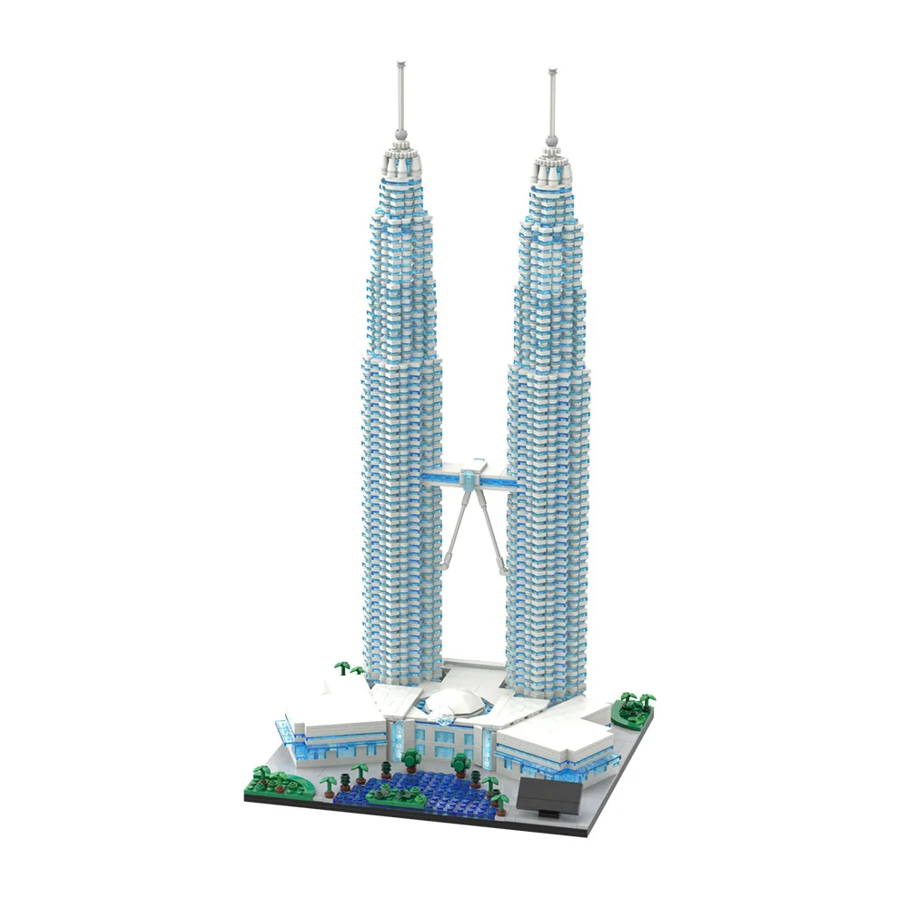 

Gobricks MOC Petronas Twin Towers Building Blocks Model Petronas Twin Towers Bricks Architecture Street View Assembly Toys Gifts