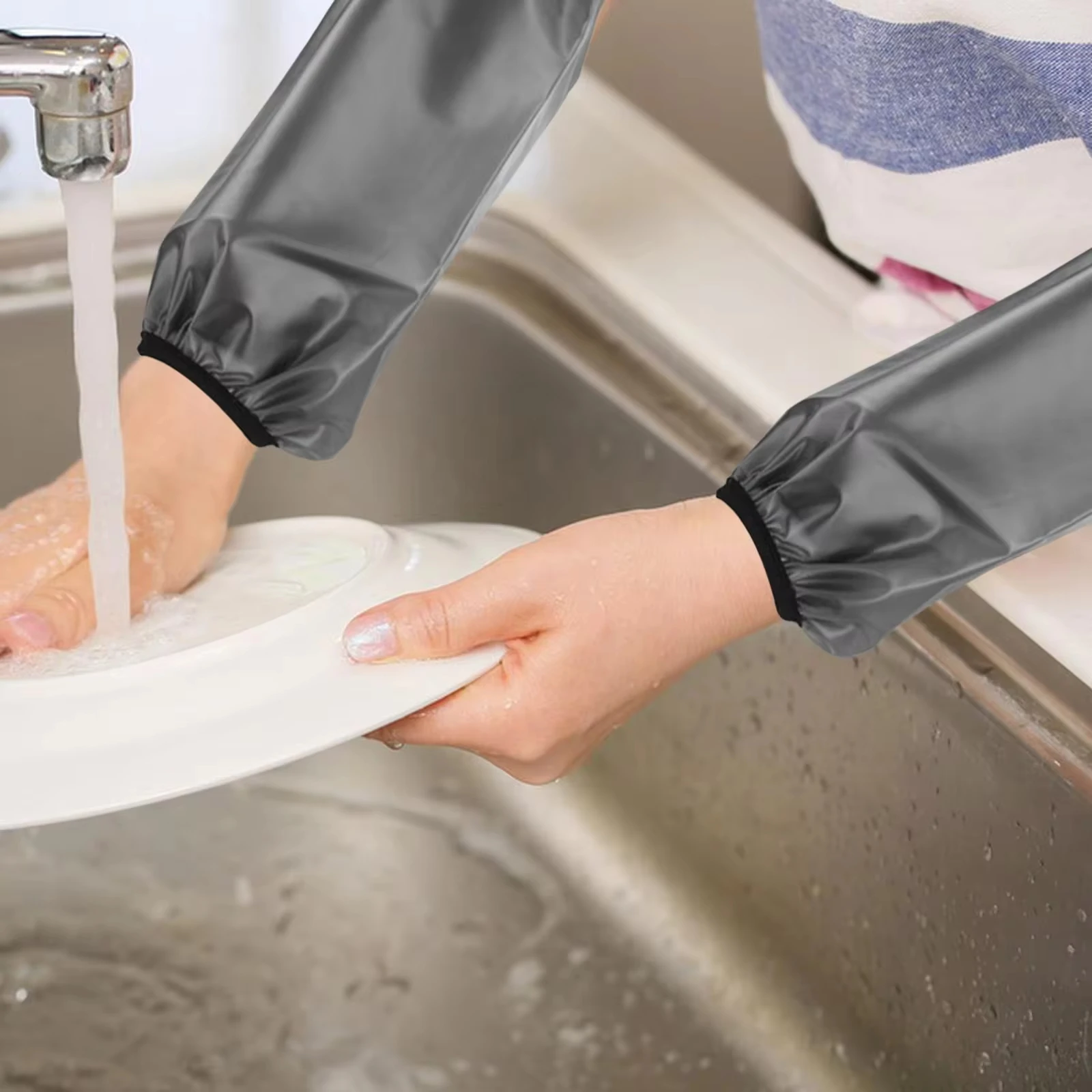 TPU Waterproof Oversleeves Anti-Dirty Housework Cleaning Arm Sleeves Sleeve Cuff Arm Cover Kitchen Apron Accessories