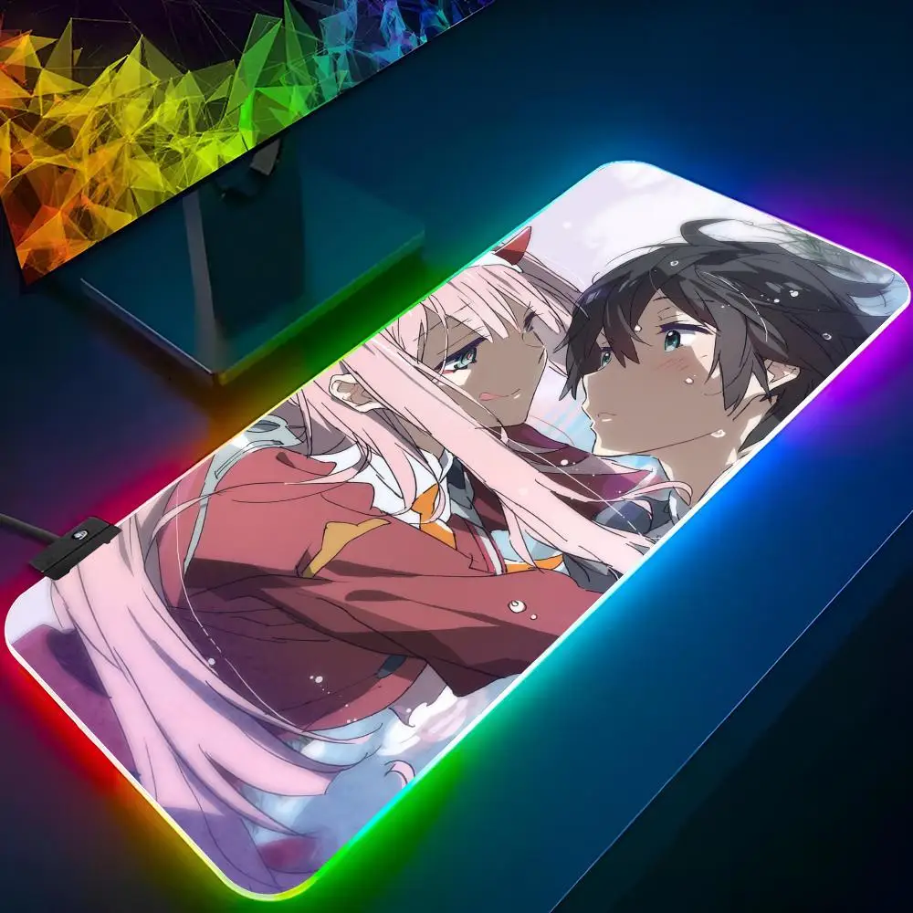 Zero Two Darling In The FranXX Simple Mouse Pad Xxl Laptop Mat Gaming Rgb Mousepad Backlit Keyboard Gamer Girl Table Pads Deskpa