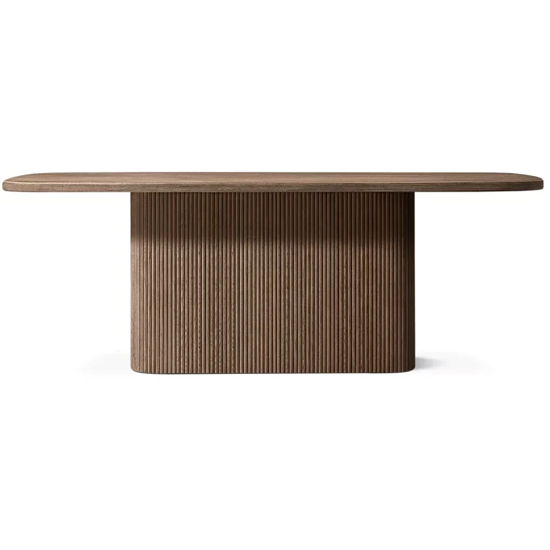 

New Style Round Oak Wood Extendable Dining Table Living Room Modern Round Dining Table Wooden Table