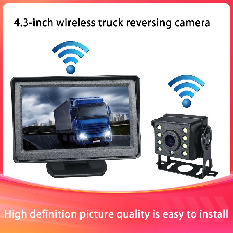 

Wireless reversing camera 4.3-inch HD TFT LCD folding truck bus motorhome parking assistant monitor System 9-36V
