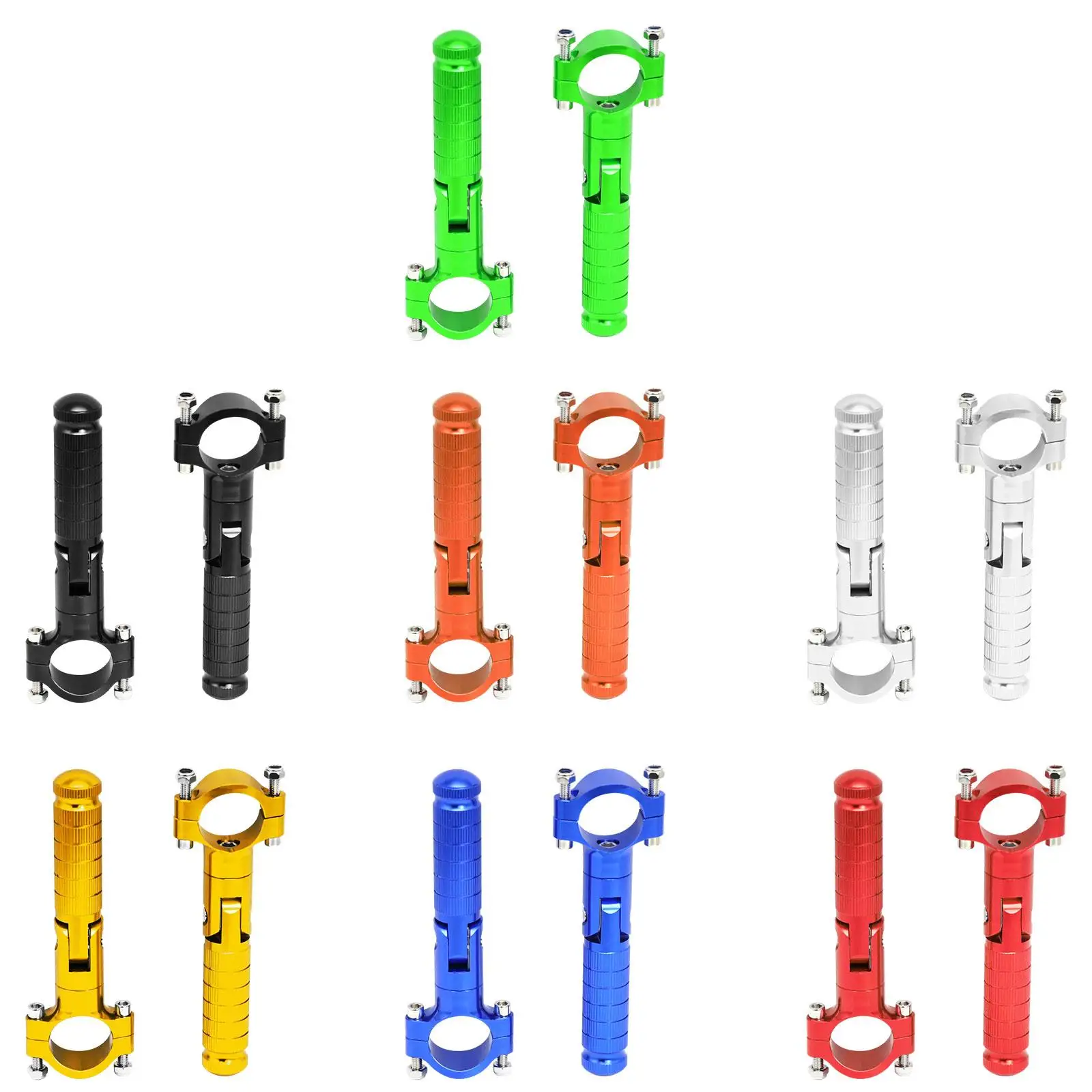 

1 Pair of Motorcycle Foot Pegs Spare Parts Replacing Anti Slip Accessory Easy Installation Electric Motorbike Footrests Folding