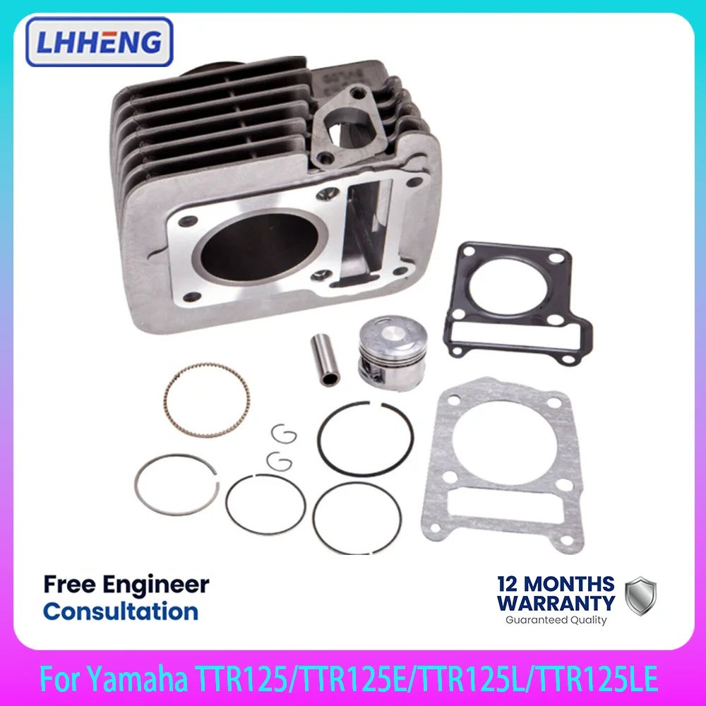 Cylinder Piston Kit For Yamaha TTR125 TTR125E TTR125L TTR125LE 54mm STD Bore Top End Rebuild 5HP-11310-10-00
