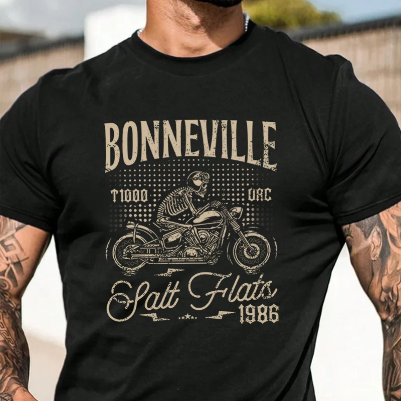 

Summer Bonneville Salt Flats Motorcycle Racing Biker Birthday 1986 T-Shirt Men Women Casual Loose Breathable Quick Sports Tops