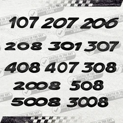 3D For Peugeot 107 207 206 208 301 307 408 407 308 2008 5008 3008 508 Glossy Black Car Sticker Emblem Metal Rear Badge Decal