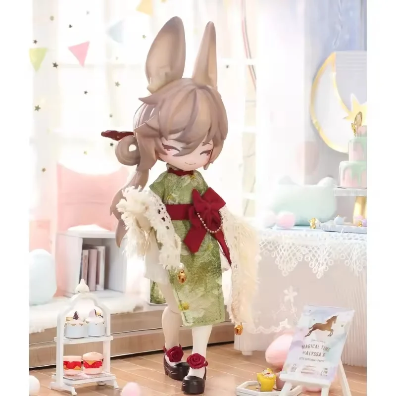 

1/12 Inedible Doll Movable Blind Box Jump Lunar Time Bunny Baby Series Anime Figures Desktop Decoration Children'S Birthday Gif