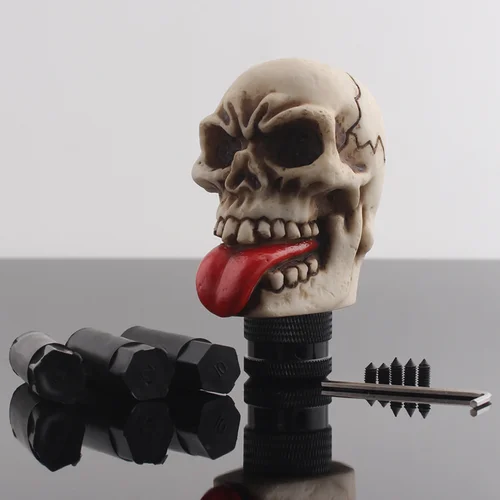 Imagen 1 del producto Perilla de palanca de cambios Manual Universal personalizada con calavera sin ojos para coche, accesorios para camión Sedan Coupe Suv Crossover Wagon Hatchback