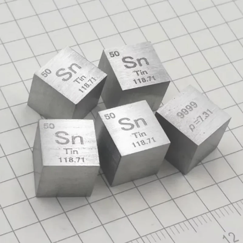 Tin Sn Stannum Cube Periodic Table Collection Metal Element Cubes 10mm 25.4mm