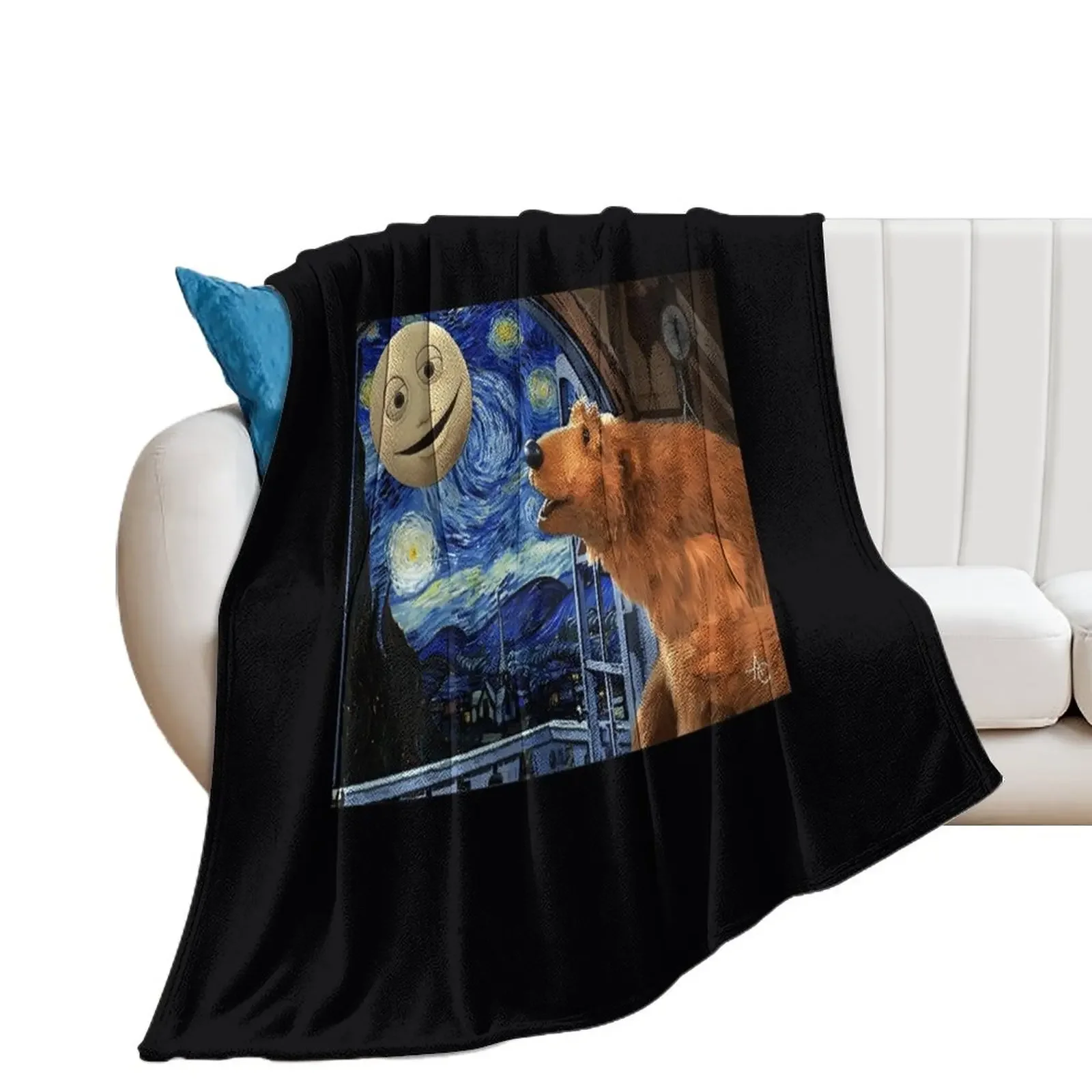 

Bear in the big blue house with Starry night Throw Blanket cosplay anime Summer Beddings Designers Winter beds Blankets