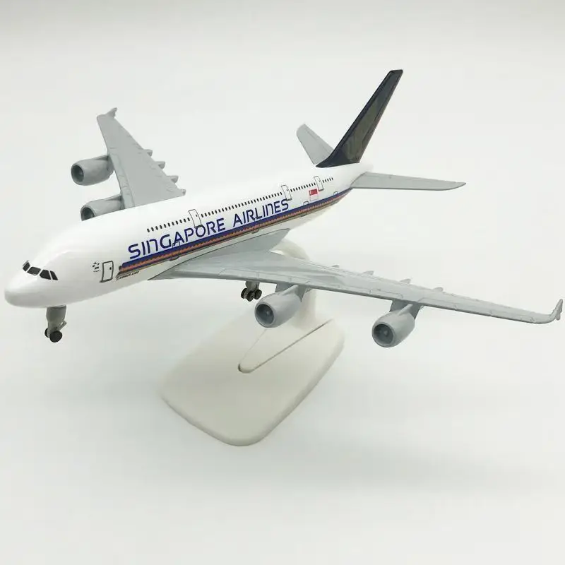 Aviation alloy aircraft model simulation static 20 cm Airbus series Singapore 380 sent to friends collection display