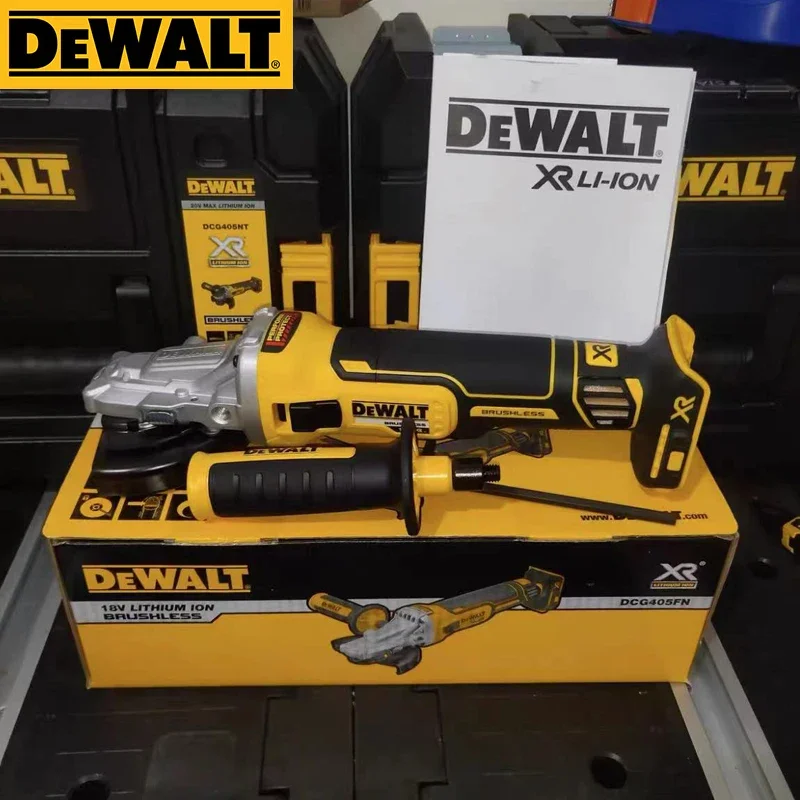 DEWALT Angle Grinder 18V Brushless Motor Cutting Machine Kits 125mm Rechargeable Cordless Handheld Polishing Machine DCG405FN