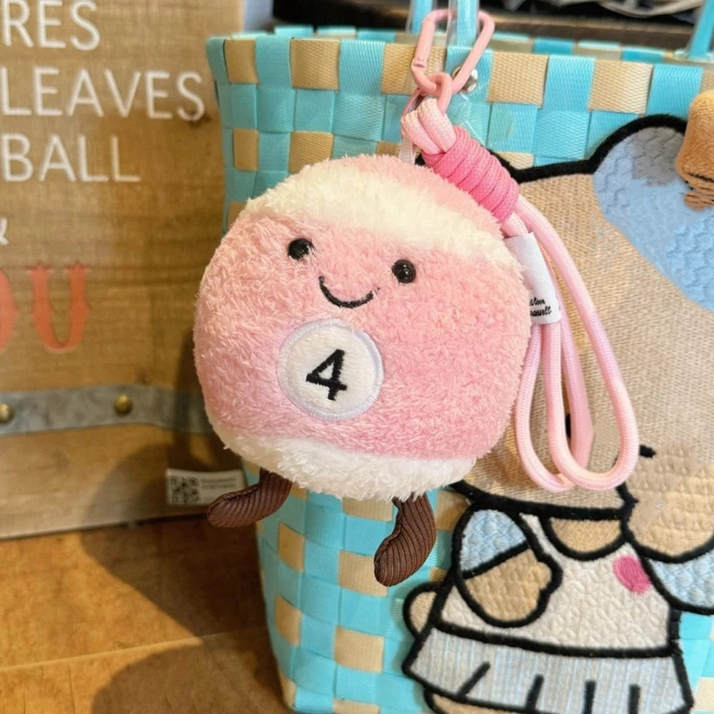 

Kawaii 6 Colors Billiards Plush Toy Soft Simulation Billiard Balls Pendant Cartoon Anime 10cm Key Ring Christmas