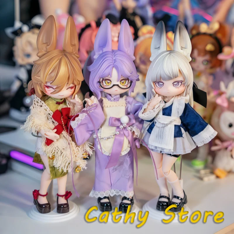Inedible Doll 1/12 Movable Blind Box Jump Lunar Time Bunny Baby Series Mystery Box Figures Desktop Dec Collect Birthday Dollgift