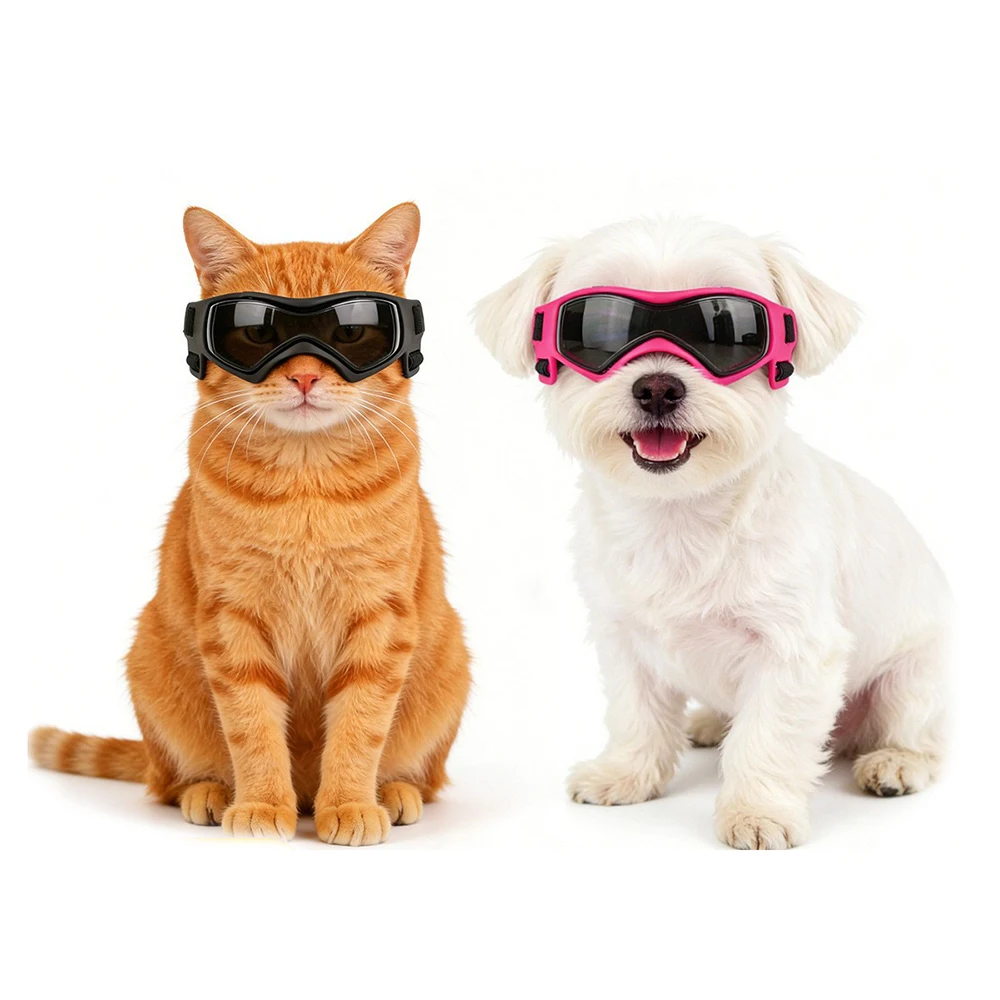 Adjustable Pet Dog Cat Goggles UV Wind Dust Proof Eye Protection Glasses XS S M Size Soft Frame Sunglasses For Small Dogs Puppy