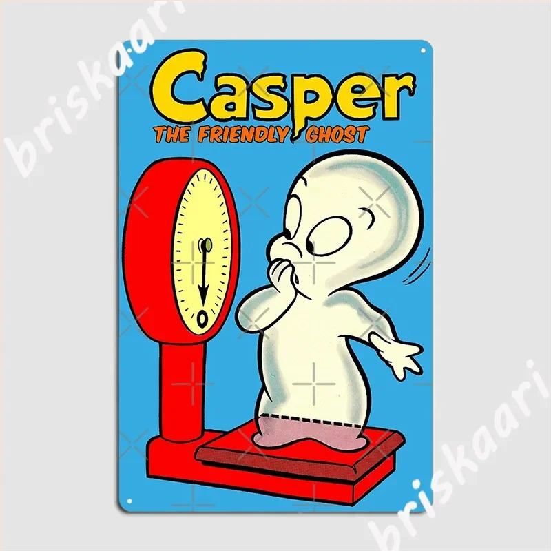 Casper The Friendly Ghost Tipping The Scales Metal Sign Cinema Living Room Kitchen Wall Decor Decoration Tin Sign Poster