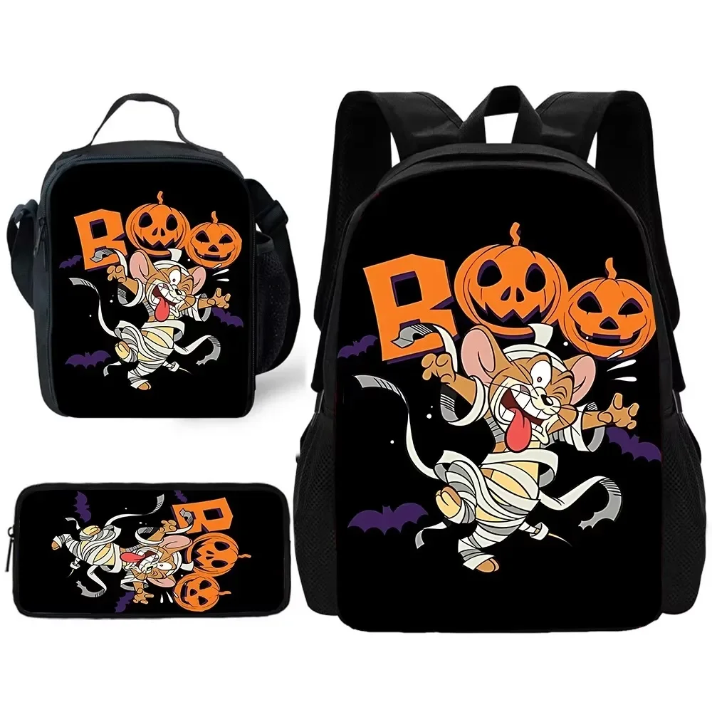 

Toms and Jerries Child School Backpack with Lunch Bags ,Pencil Bags ,School Bags for Boys Girls Best Gift