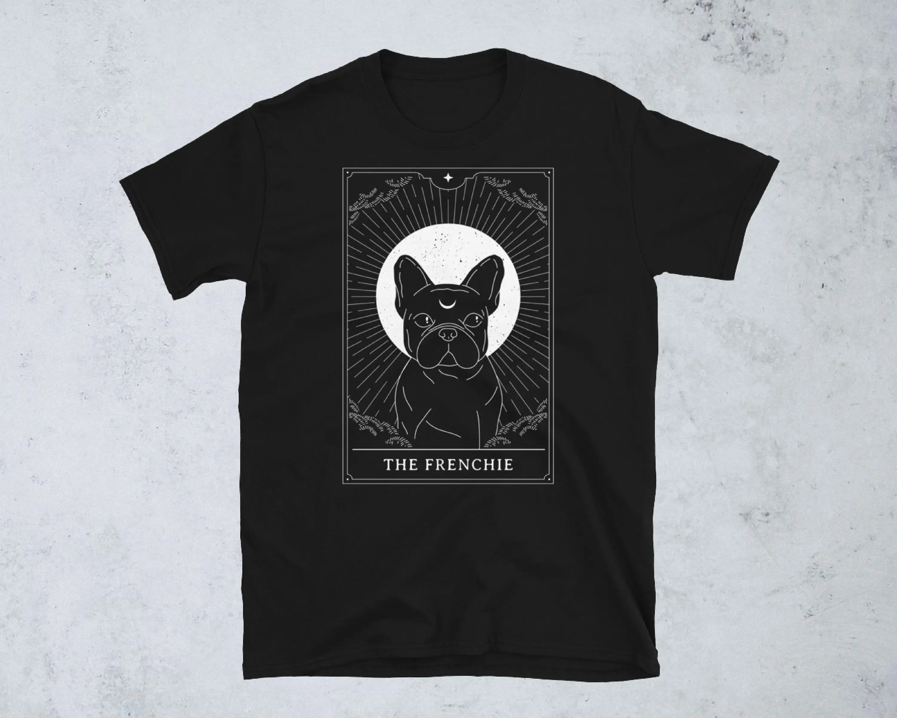 The Frenchie Tarot T Shirt for Witchy French Bulldog Lovers Dog Lover Card