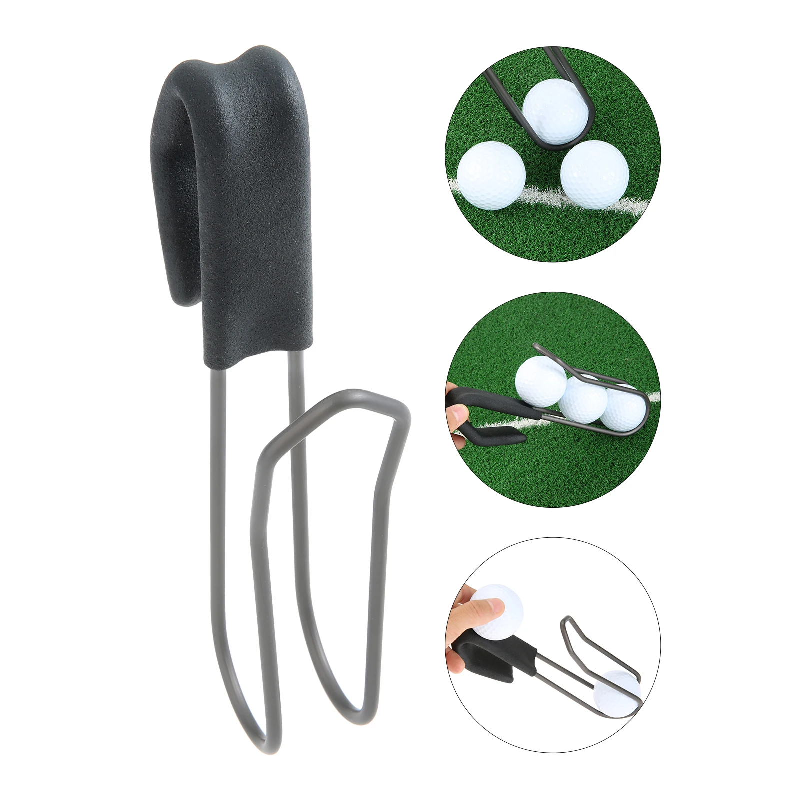 1 قطعة حامل كرة جولف أسود الصلب + PP الإسفنج الصلب المسار الإطار حامل كرة جولف لحقيبة يمكن أن تحمل 3 كرات هدايا الغولف 7x1.5x1.65in #2