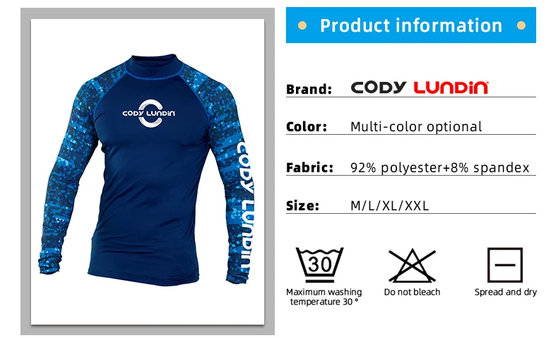 Surfing Swimming Diving T-Shirts Compression Long Rash Guard Swimwear Men's UV Protection Surf Clothing Beach Floatsuit Tops