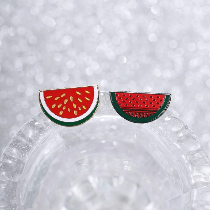 Cute Watermelon Design Brooch Enamel Pins Cartoon Fresh Fruit MetaBrooches Backpack Lapel Badge Fashion Jewelry Gift for Friends