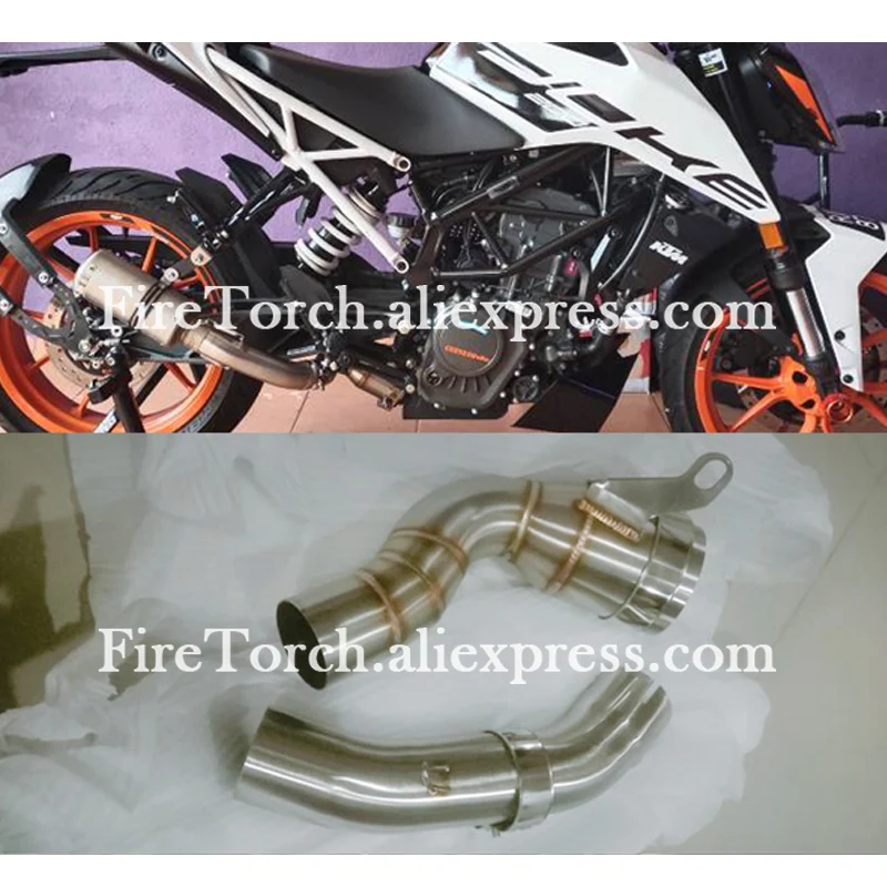 Slip-On Motorcycle Exhaust System Escape Moto Modify Middle Link Pipe For KTM DUKE 250 390 Adventure RC390 2020 2021 2022 2023