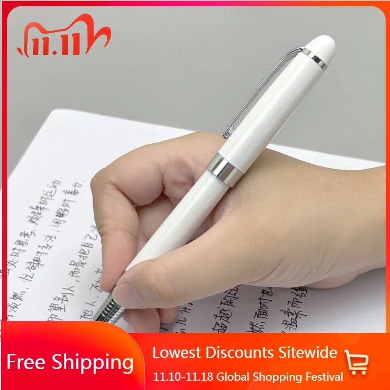 New GUOYI A203 Metal Gel Pens 0.5mm Black Nib Beautiful White Colors Men Women Boys Deluxe Signature Pen Writing Smooth Gift