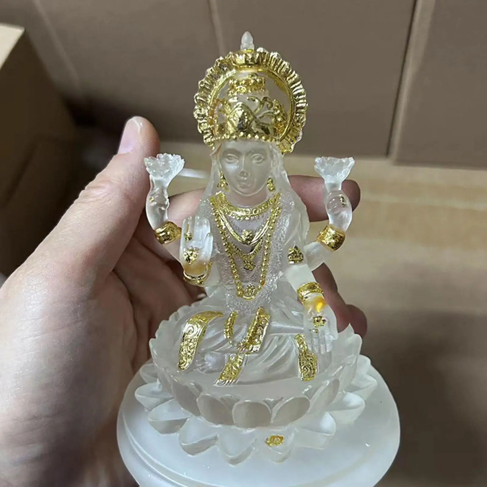 Resin Hindu Figurine Buddha Statue Height 11cm Stylish Elegant Desk Ornament for Garden Yard, Decor Easily Clean view 2