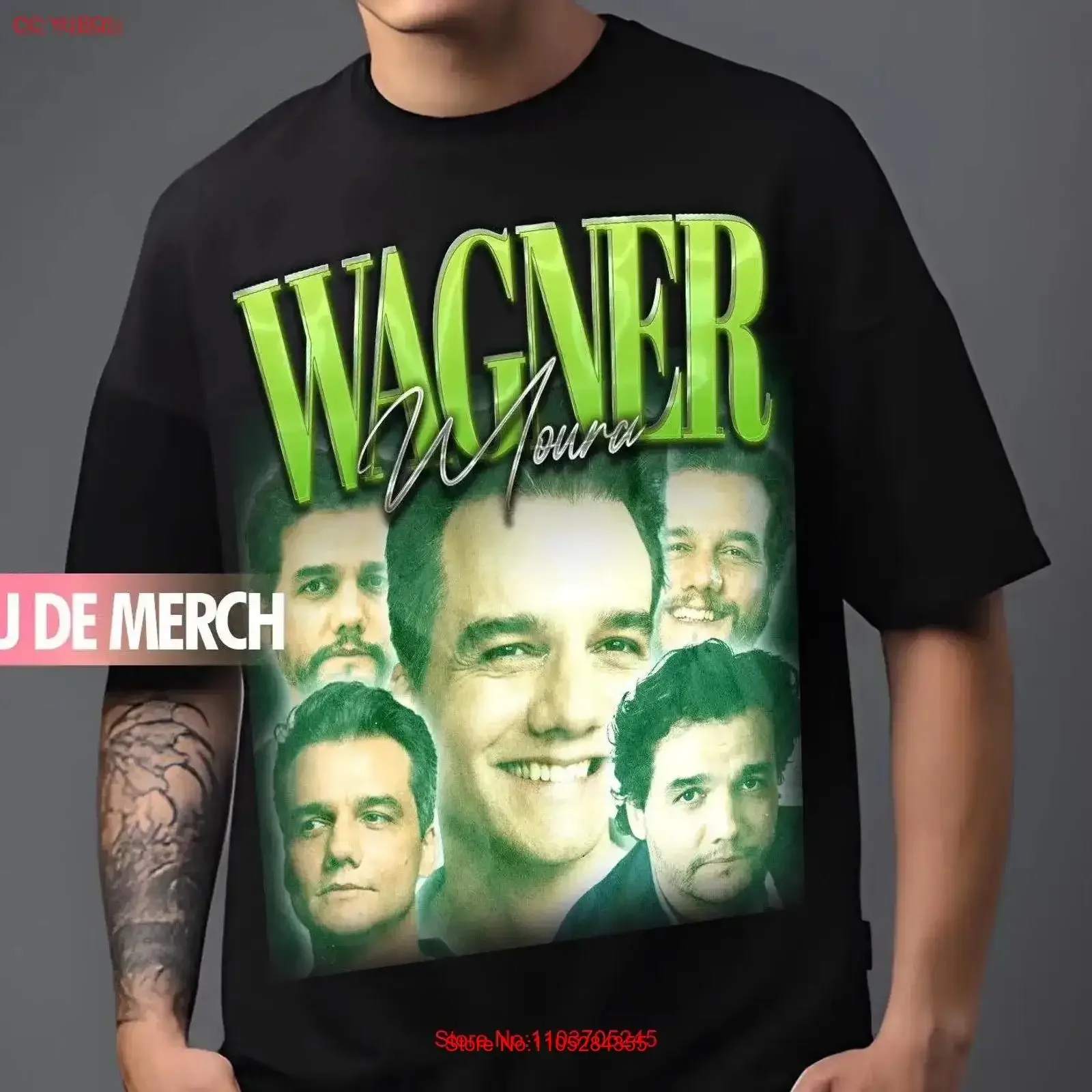 Camiseta Vintage WAGNER MOURA, Estilo Años 90, Merchandise de Homenaje para Fans, Lavada, Versátil, Diseño Unisex, Ligeramente Masculina